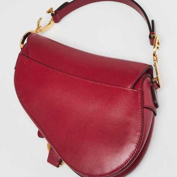 Christian Dior Red Smooth Leather Mini Saddle Bag - Picture 2 of 10